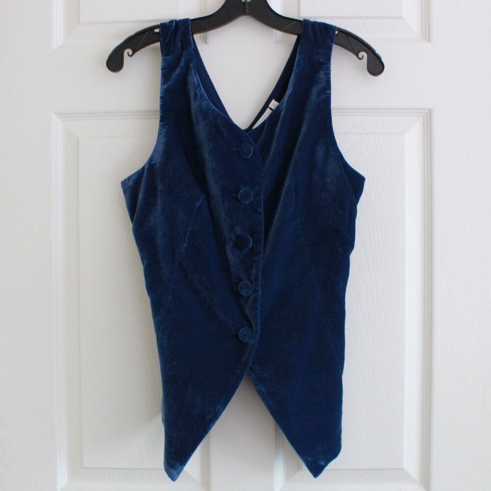 Julia Amory Julia Velvet Wide Leg Pants and Tess Vest Set in Azure Blue - Picture 3 of 16